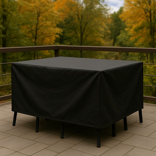 Housse sur mesure pour ensemble de jardin rectangulaire